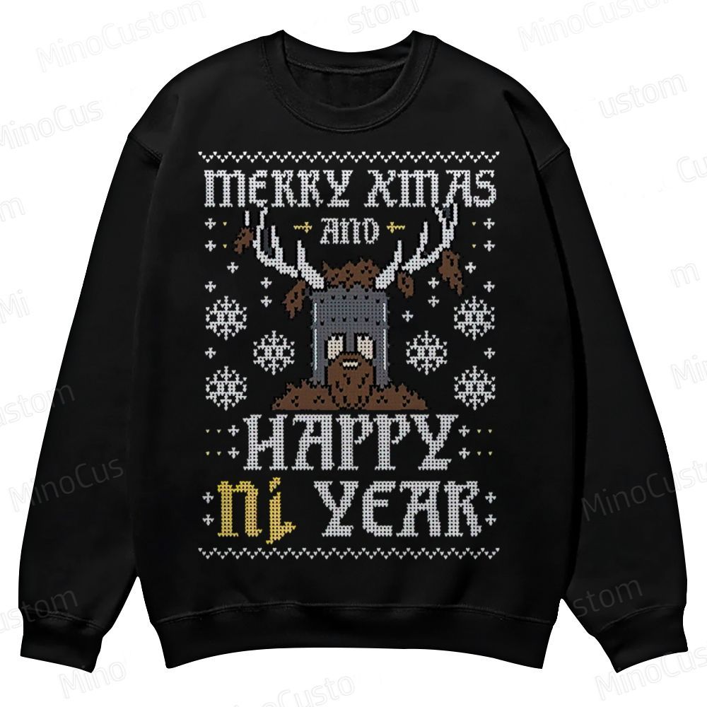 Happy Ni Year! – Ugly Christmas Sweater Casual Crewneck Sweatshirt 