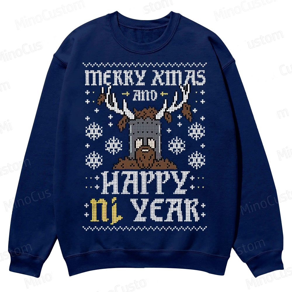 Happy Ni Year! – Ugly Christmas Sweater Casual Crewneck Sweatshirt 