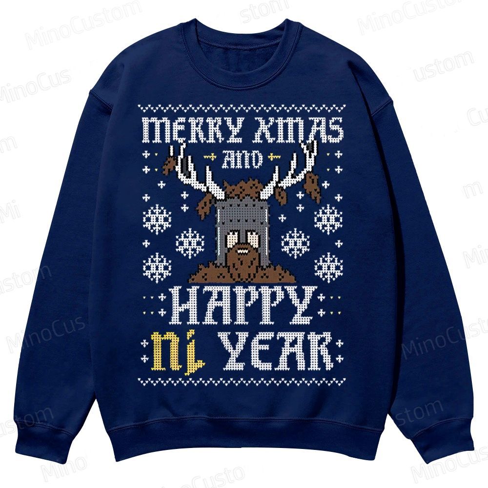 Happy Ni Year! – Ugly Christmas Sweater Casual Crewneck Sweatshirt 
