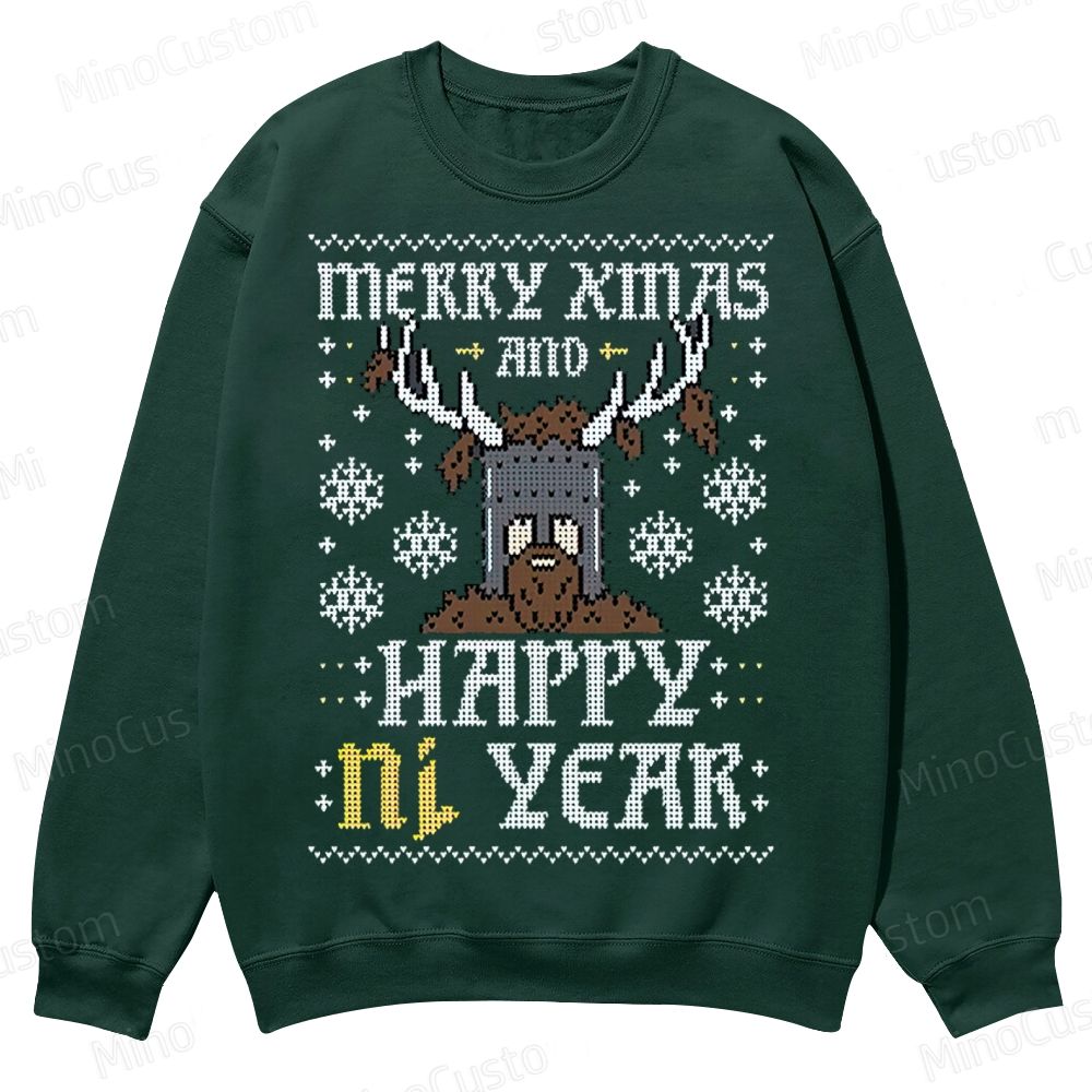 Happy Ni Year! – Ugly Christmas Sweater Casual Crewneck Sweatshirt 
