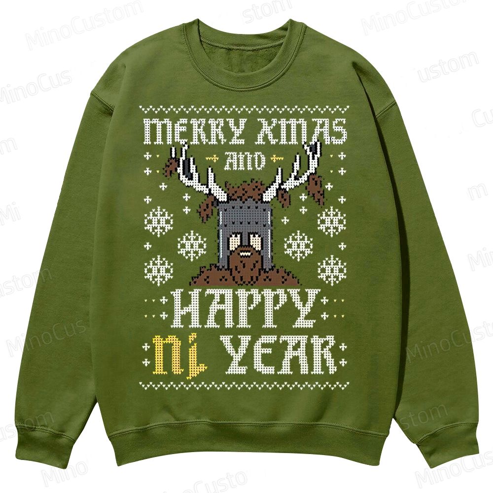 Happy Ni Year! – Ugly Christmas Sweater Casual Crewneck Sweatshirt 