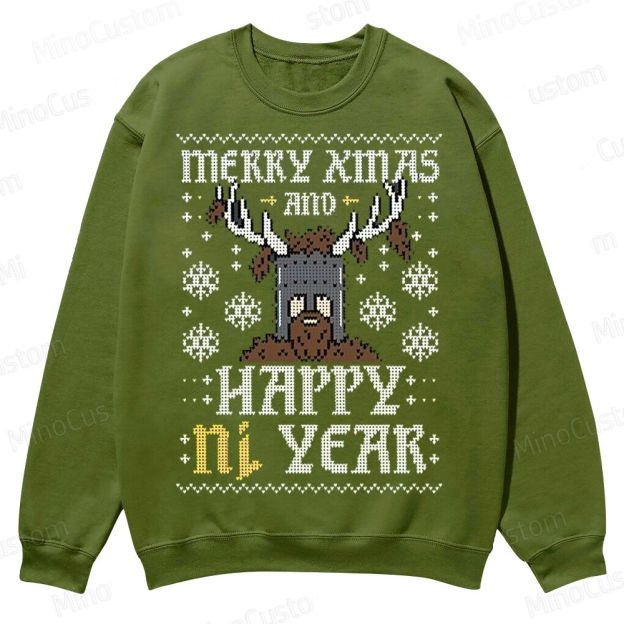 Happy Ni Year! – Ugly Christmas Sweater Casual Crewneck Sweatshirt 