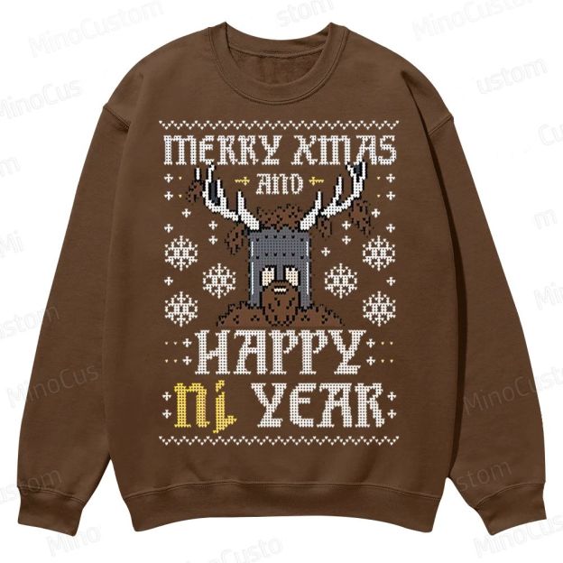 Happy Ni Year! – Ugly Christmas Sweater Casual Crewneck Sweatshirt 