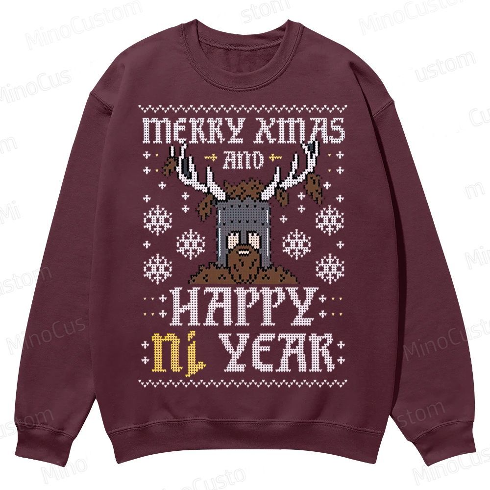 Happy Ni Year! – Ugly Christmas Sweater Casual Crewneck Sweatshirt 