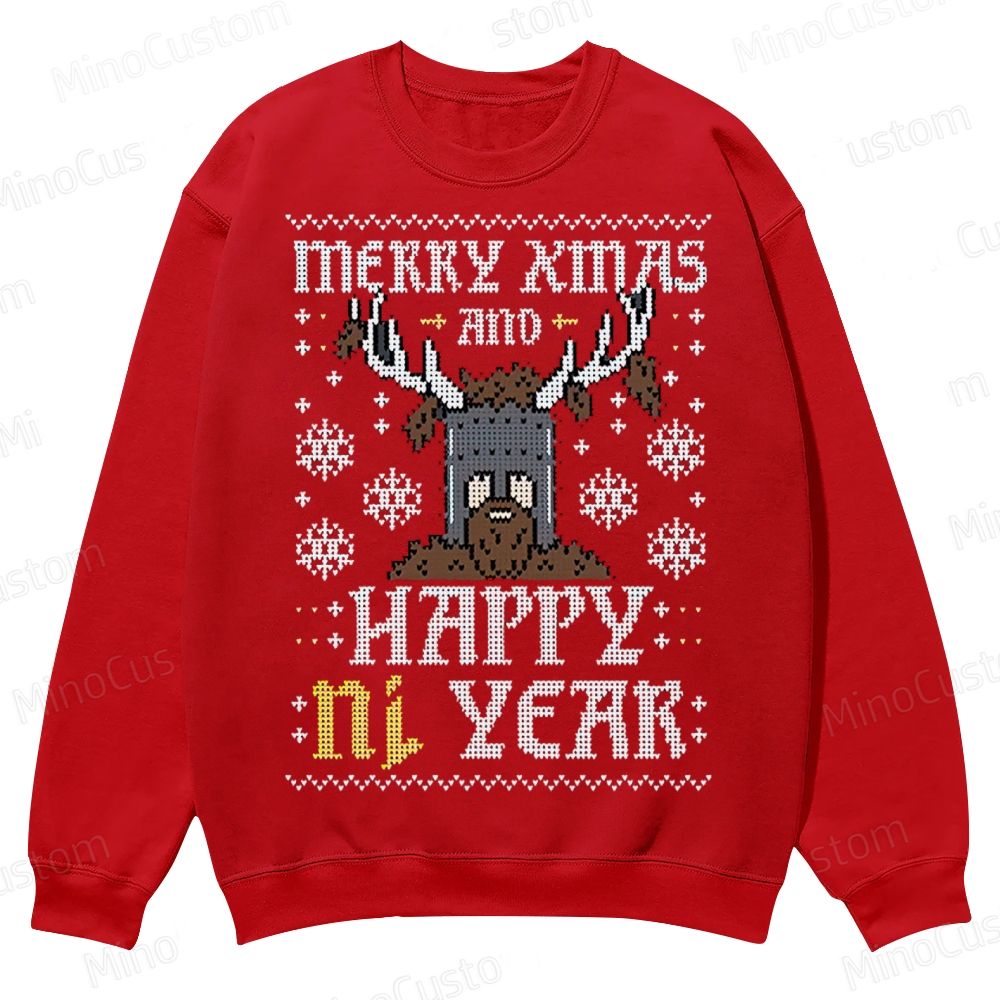 Happy Ni Year! – Ugly Christmas Sweater Casual Crewneck Sweatshirt 