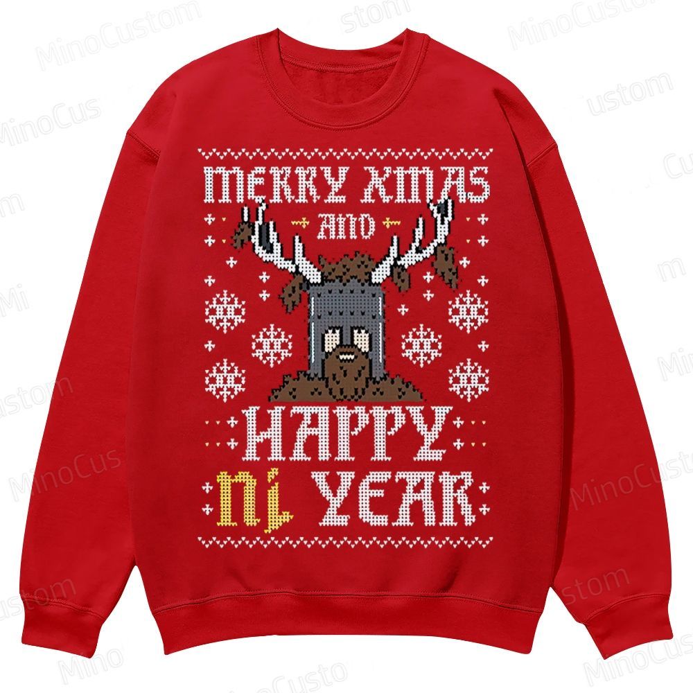 Happy Ni Year! – Ugly Christmas Sweater Casual Crewneck Sweatshirt 