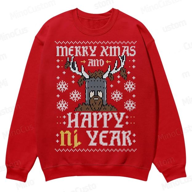Happy Ni Year! – Ugly Christmas Sweater Casual Crewneck Sweatshirt 