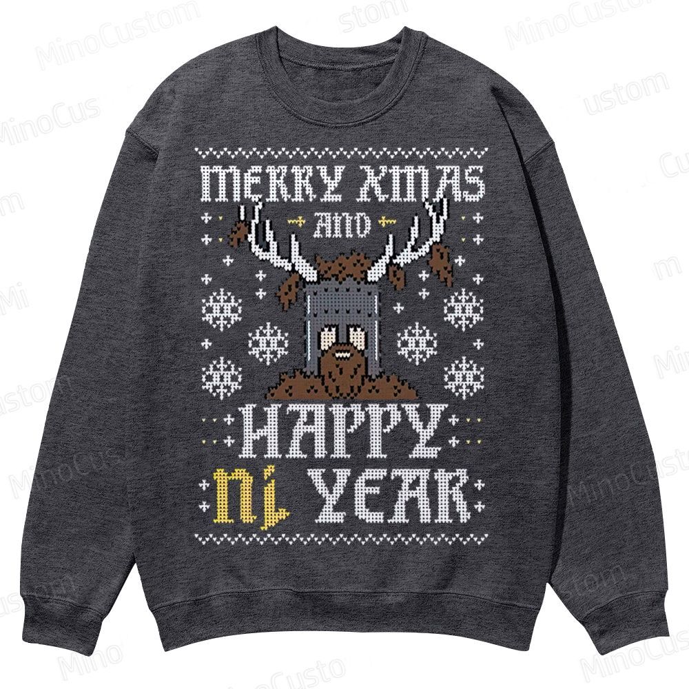 Happy Ni Year! – Ugly Christmas Sweater Casual Crewneck Sweatshirt 