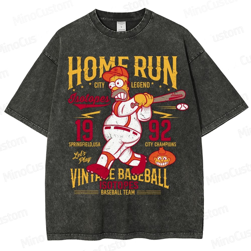 Homer Simpson Vintage Baseball Washed T-Shirt 