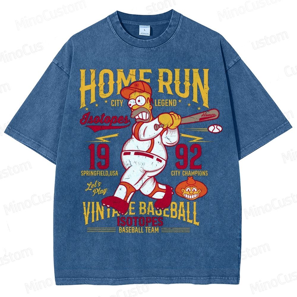 Homer Simpson Vintage Baseball Washed T-Shirt 