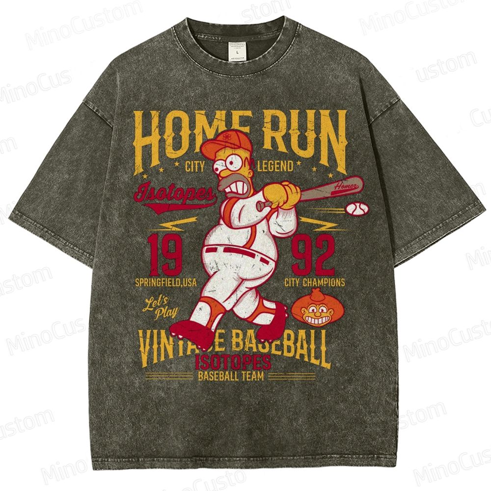 Homer Simpson Vintage Baseball Washed T-Shirt 