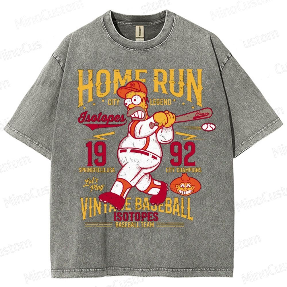 Homer Simpson Vintage Baseball Washed T-Shirt 