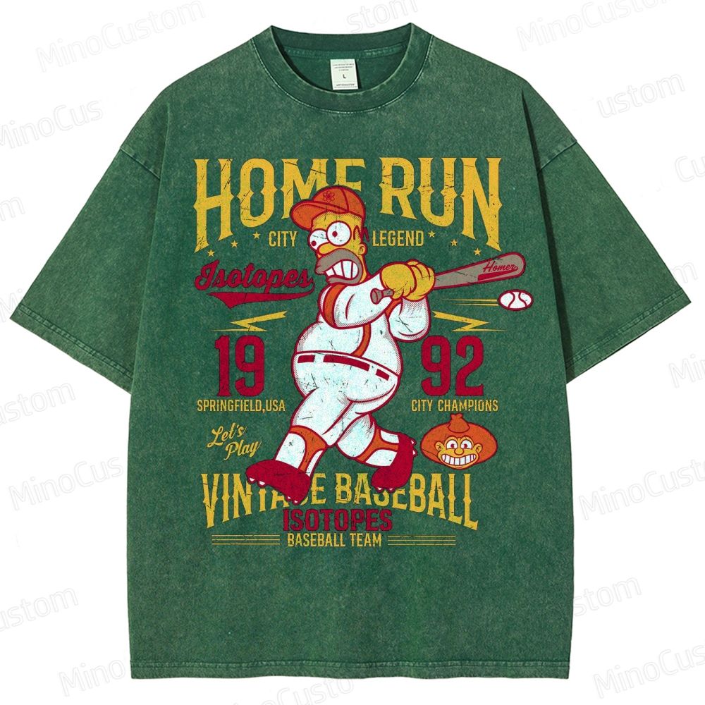 Homer Simpson Vintage Baseball Washed T-Shirt 