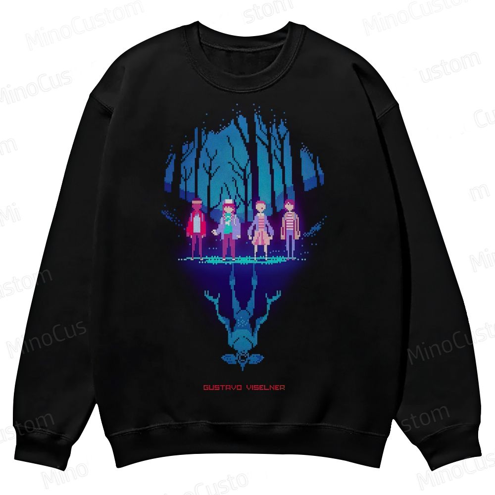 Pixel Art Forest Casual Crewneck Sweatshirt 