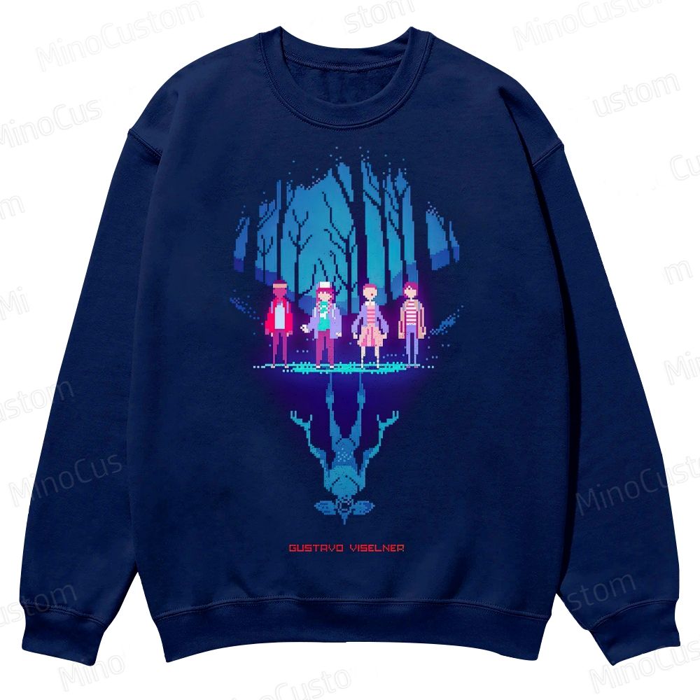 Pixel Art Forest Casual Crewneck Sweatshirt 