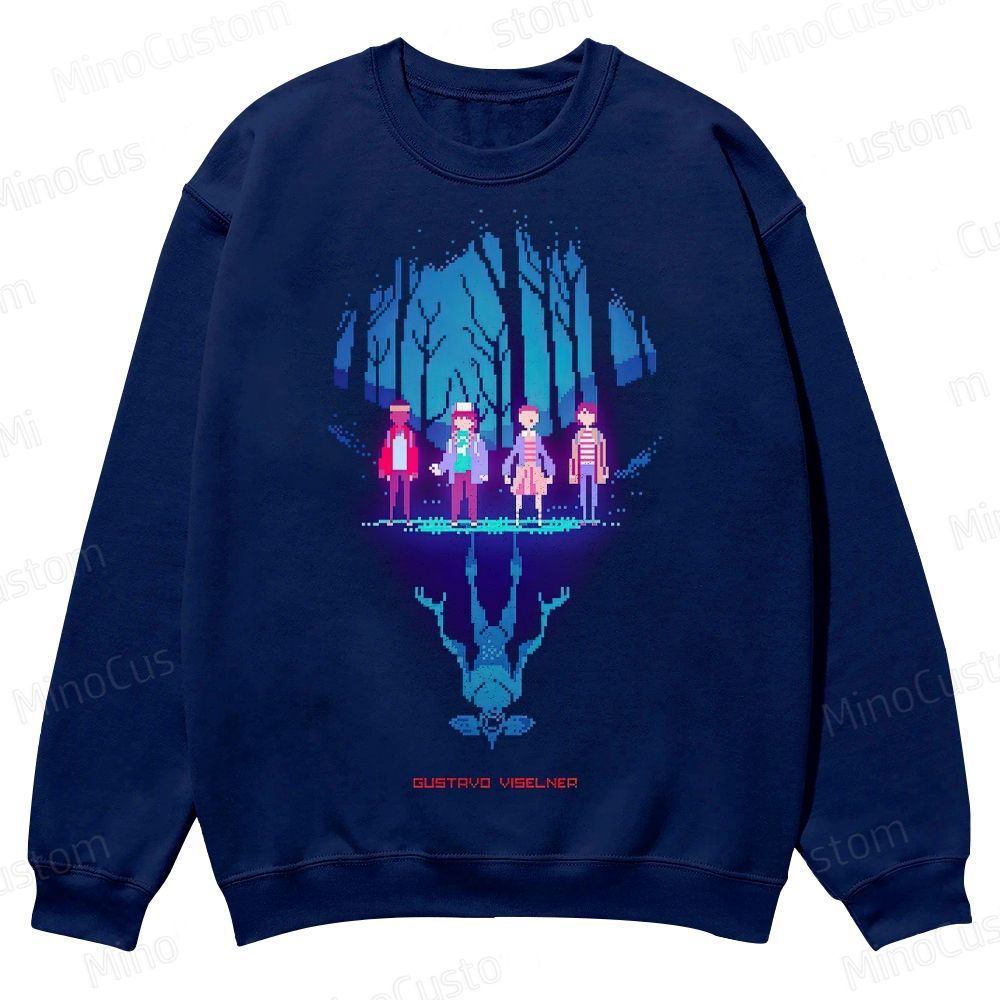 Pixel Art Forest Casual Crewneck Sweatshirt