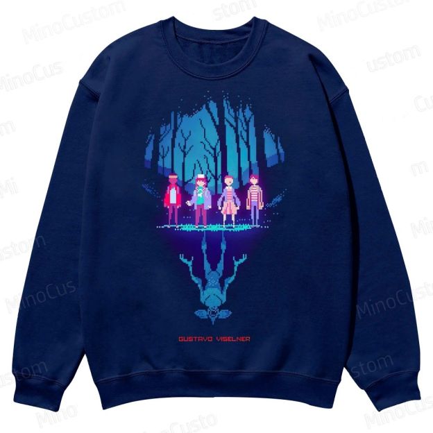 Pixel Art Forest Casual Crewneck Sweatshirt 