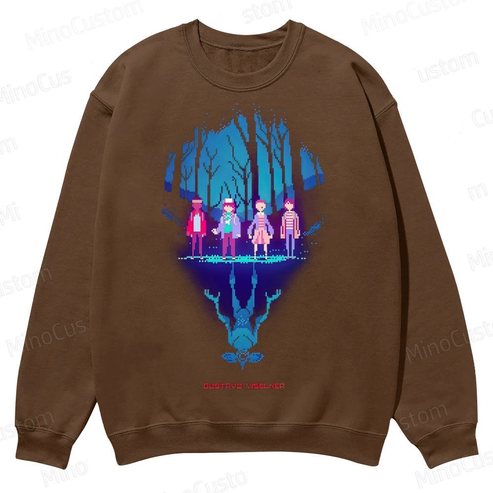 Pixel Art Forest Casual Crewneck Sweatshirt 