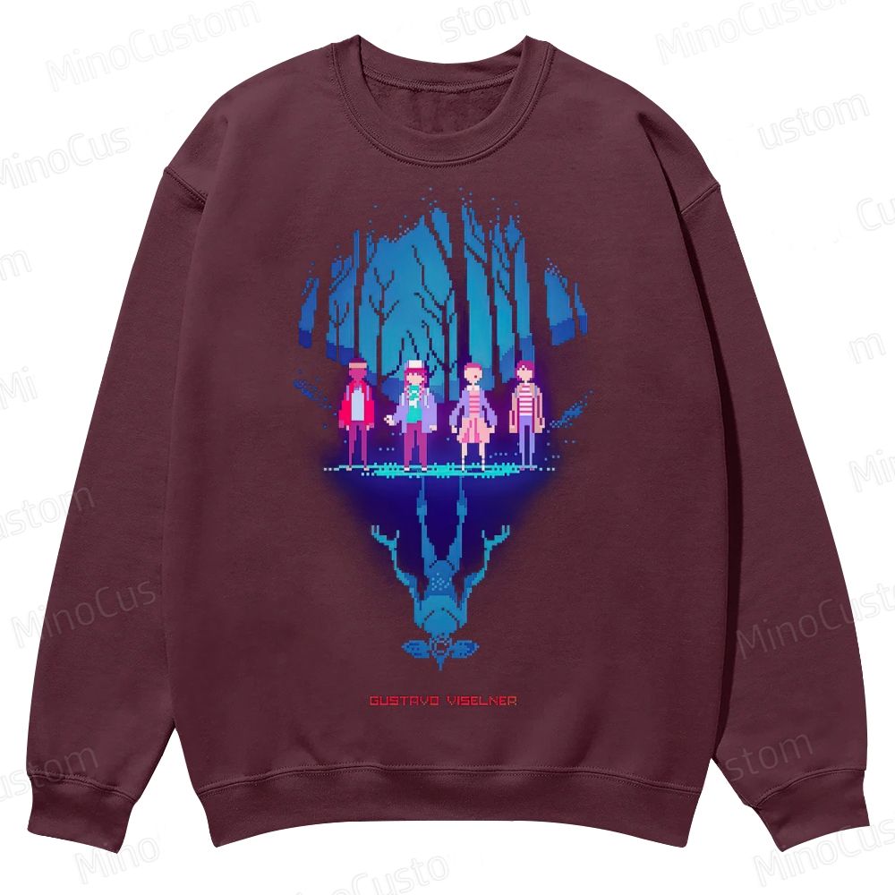 Pixel Art Forest Casual Crewneck Sweatshirt 