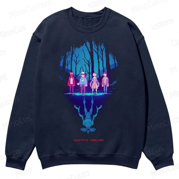 Pixel Art Forest Casual Crewneck Sweatshirt 
