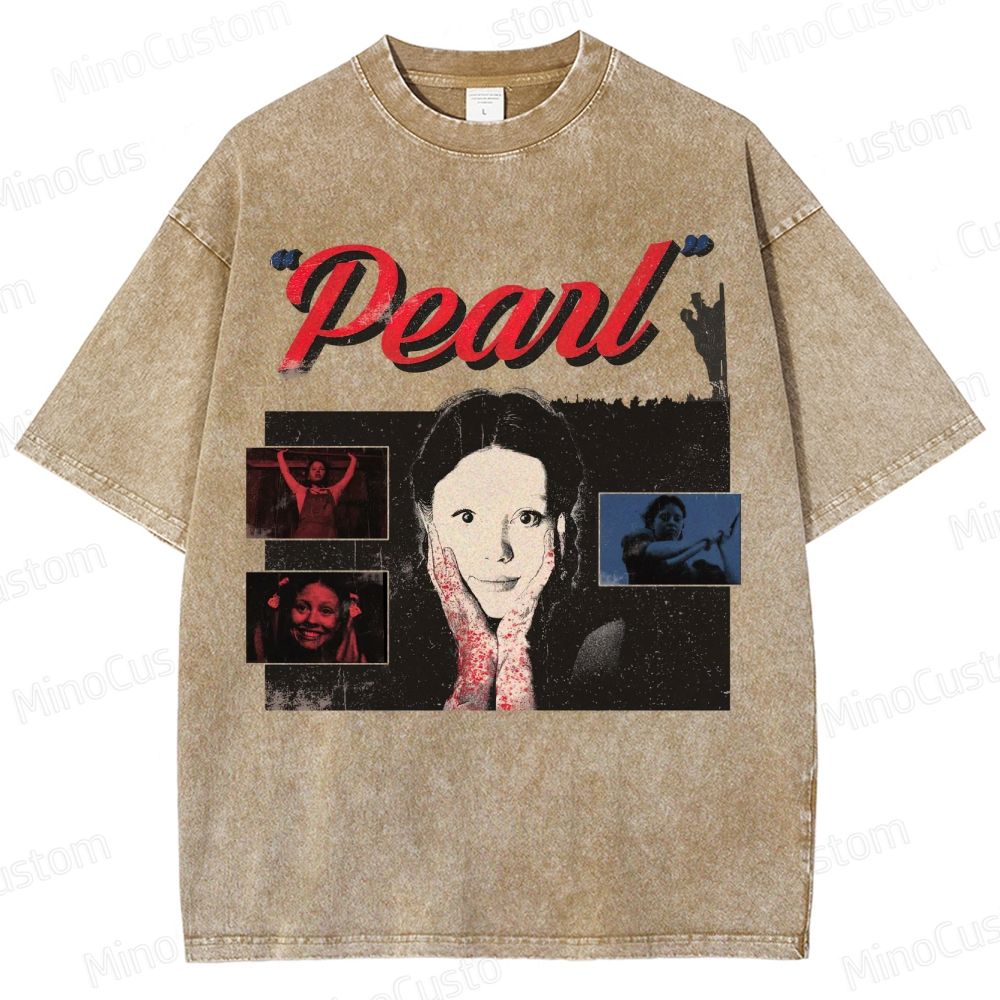 Horror Movie Themed Washed T - Shirt