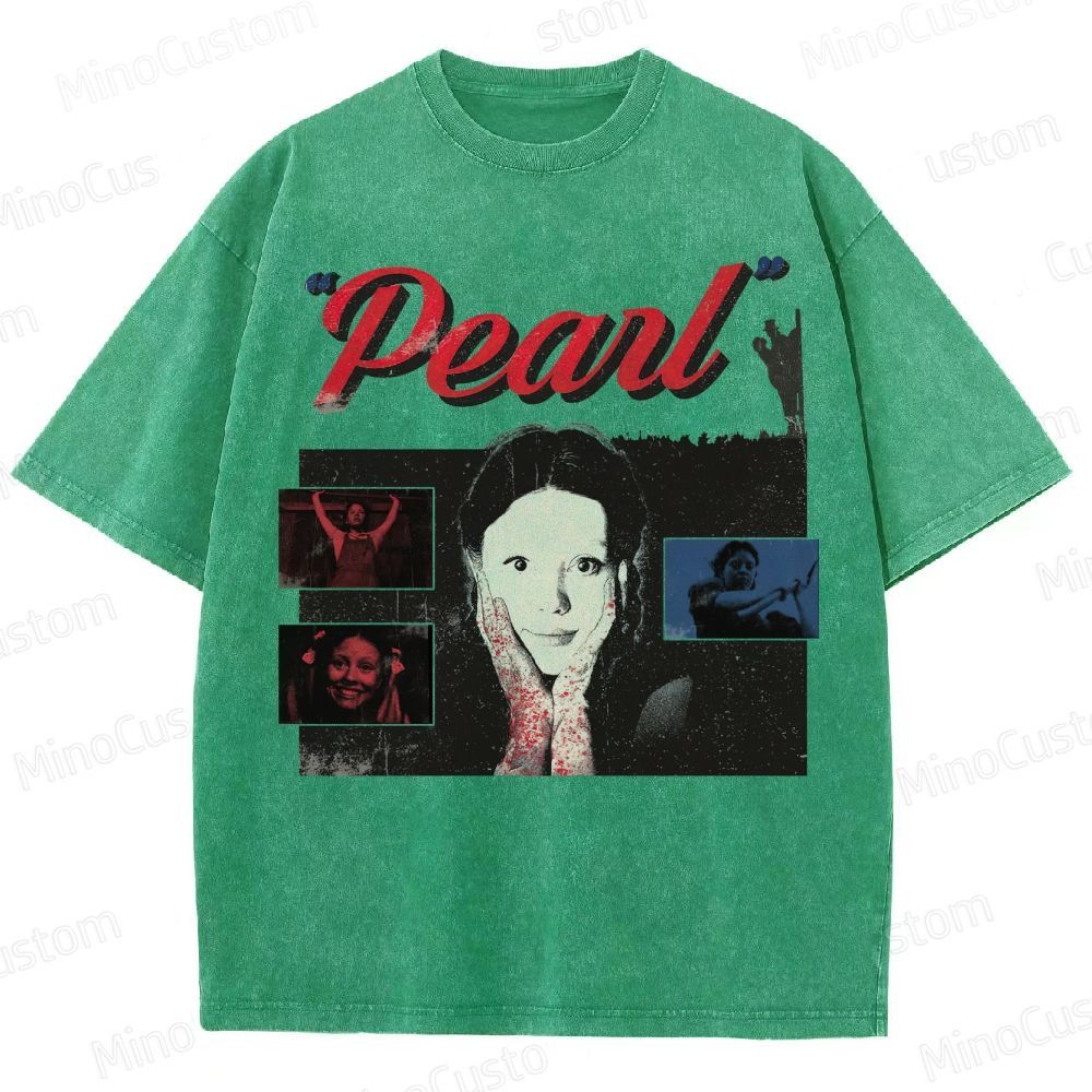 Horror Movie Themed Washed T - Shirt