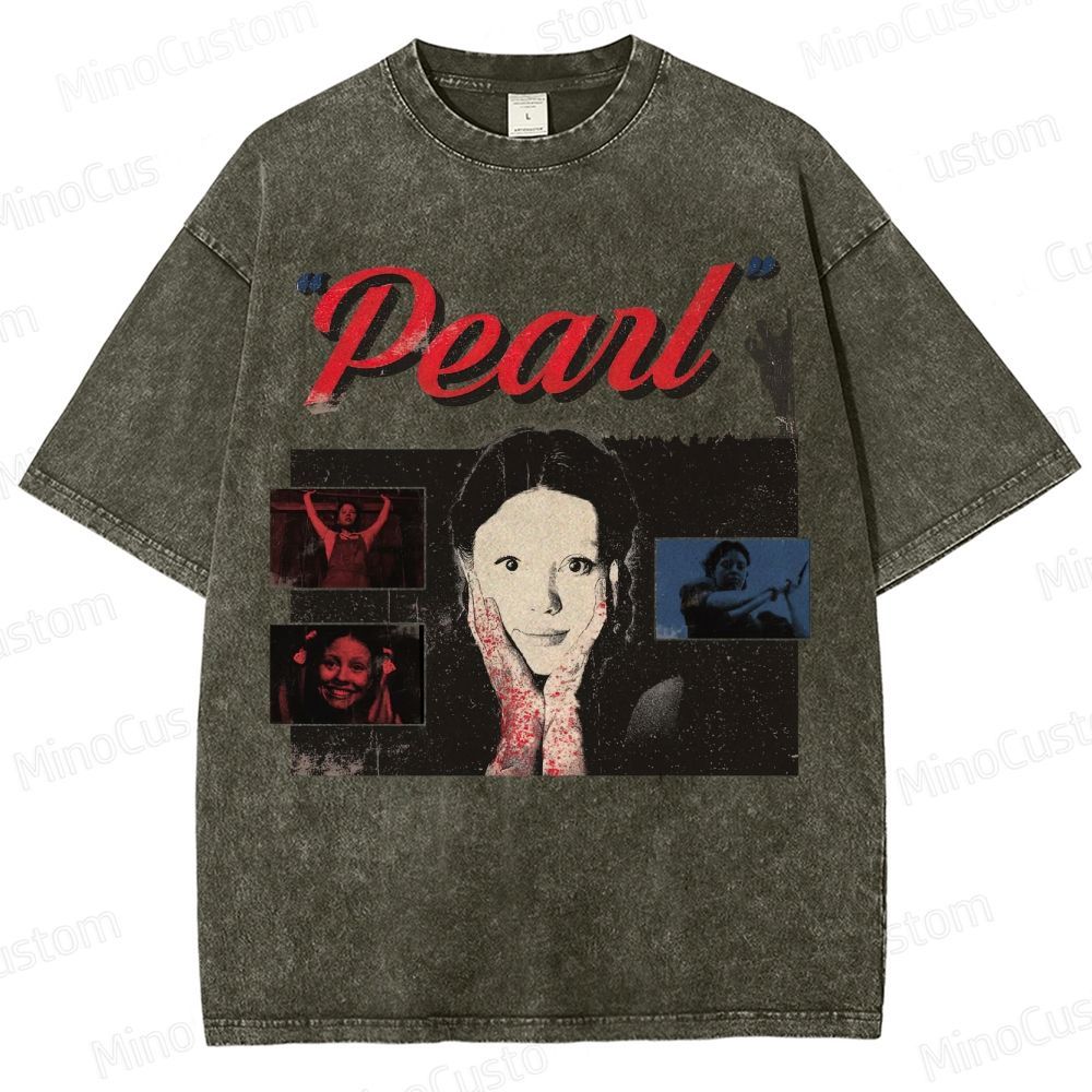 Horror Movie Themed Washed T - Shirt