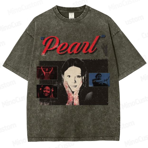 Horror Movie Themed Washed T - Shirt