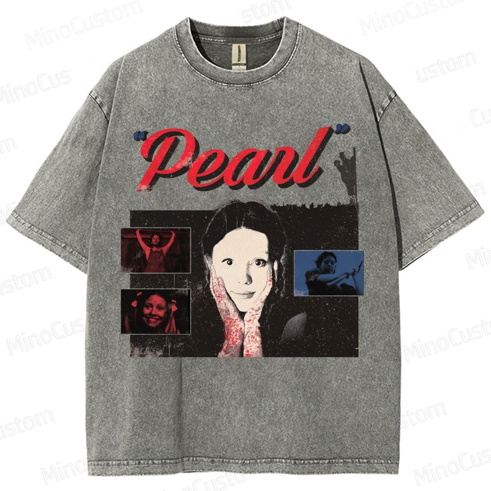 Horror Movie Themed Washed T - Shirt