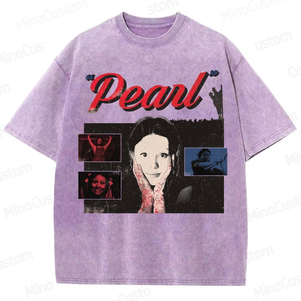 Horror Movie Themed Washed T - Shirt