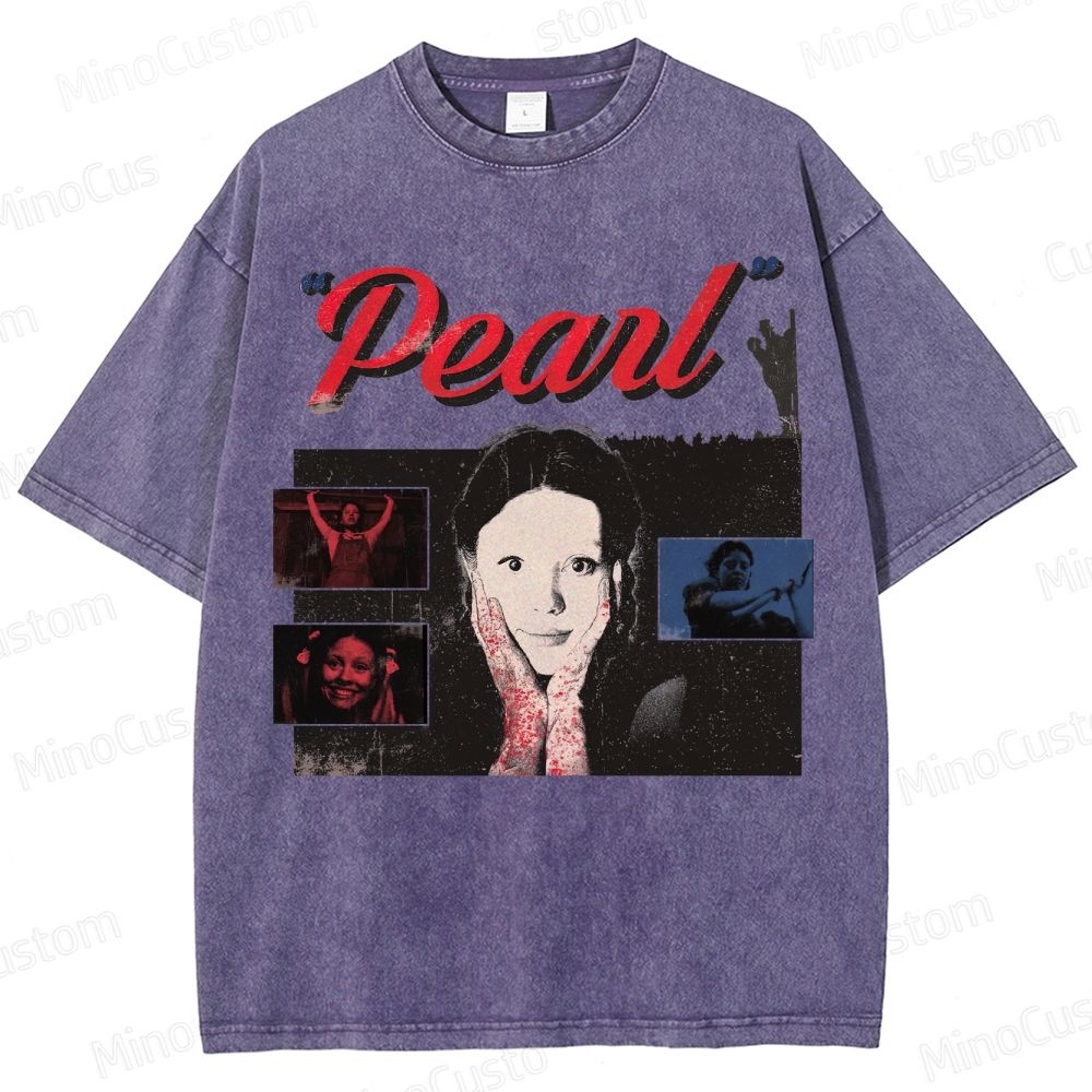 Horror Movie Themed Washed T - Shirt