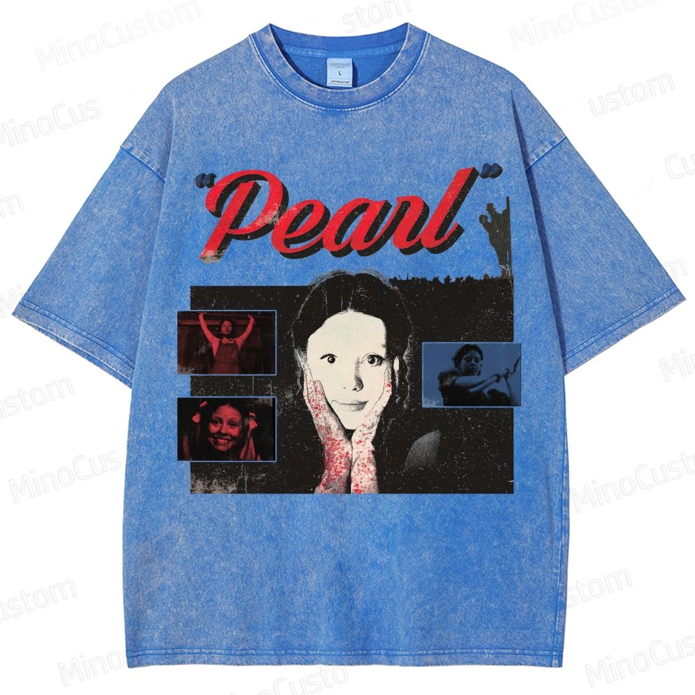 Horror Movie Themed Washed T - Shirt