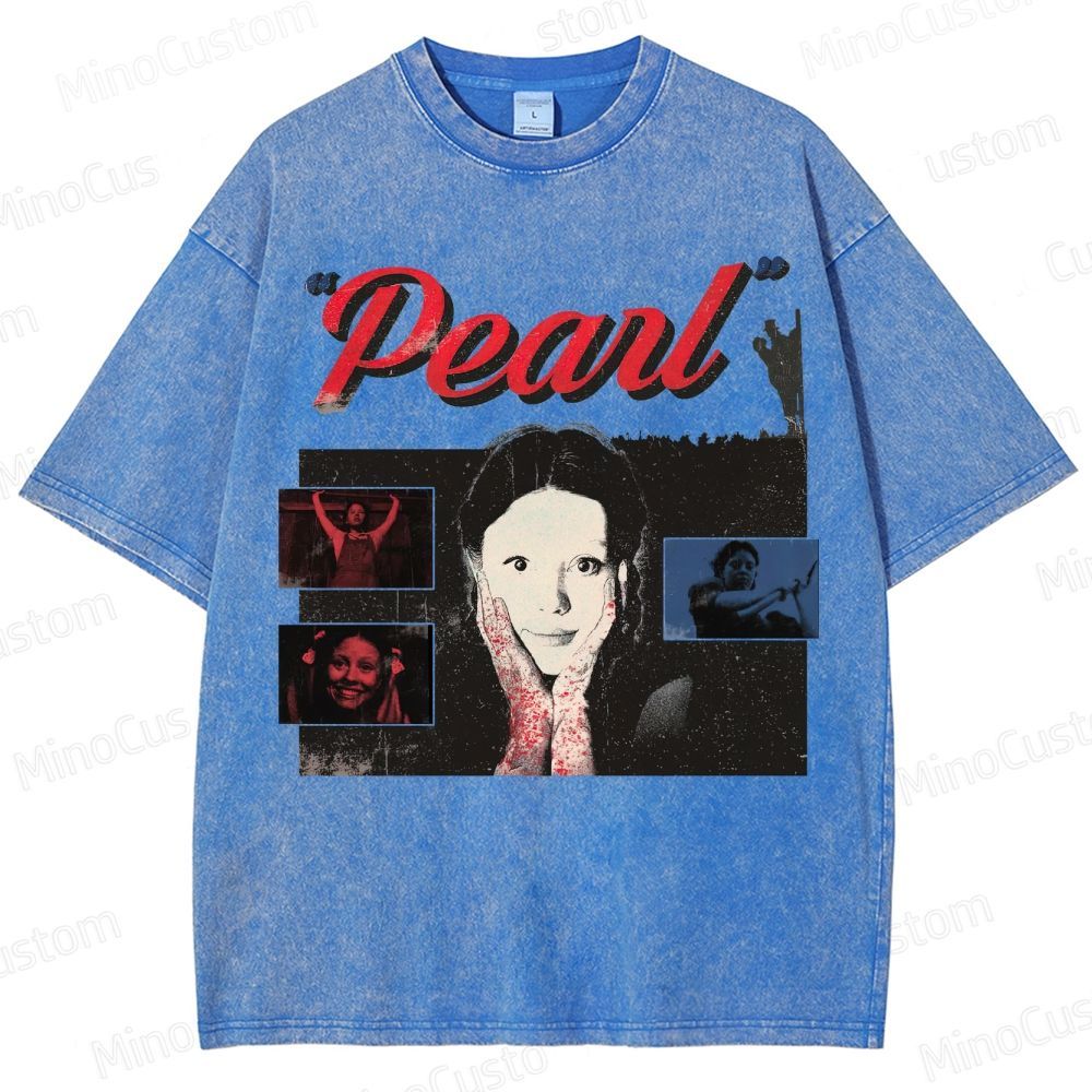 Horror Movie Themed Washed T - Shirt