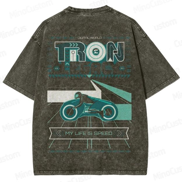 Sci - Fi Themed Washed T - Shirt
