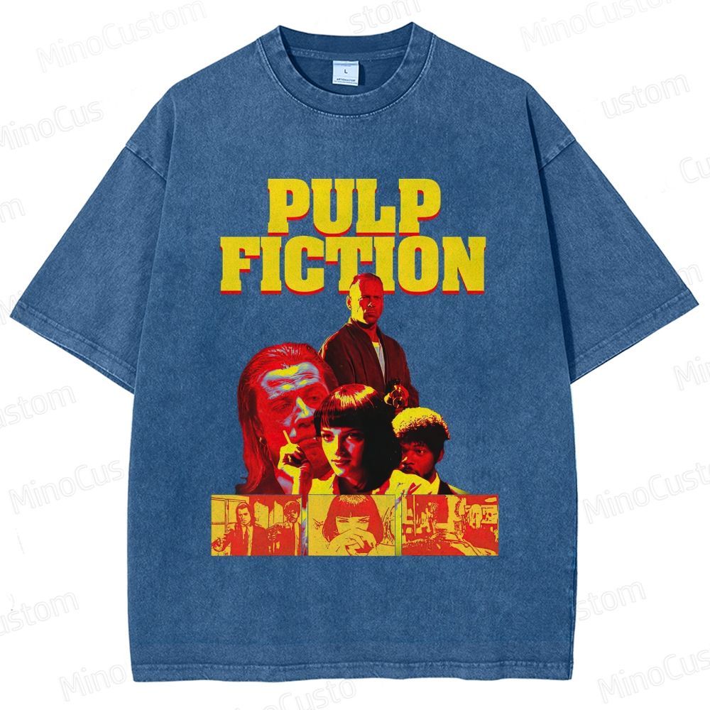 Crime Drama Themed Washed T - Shirt