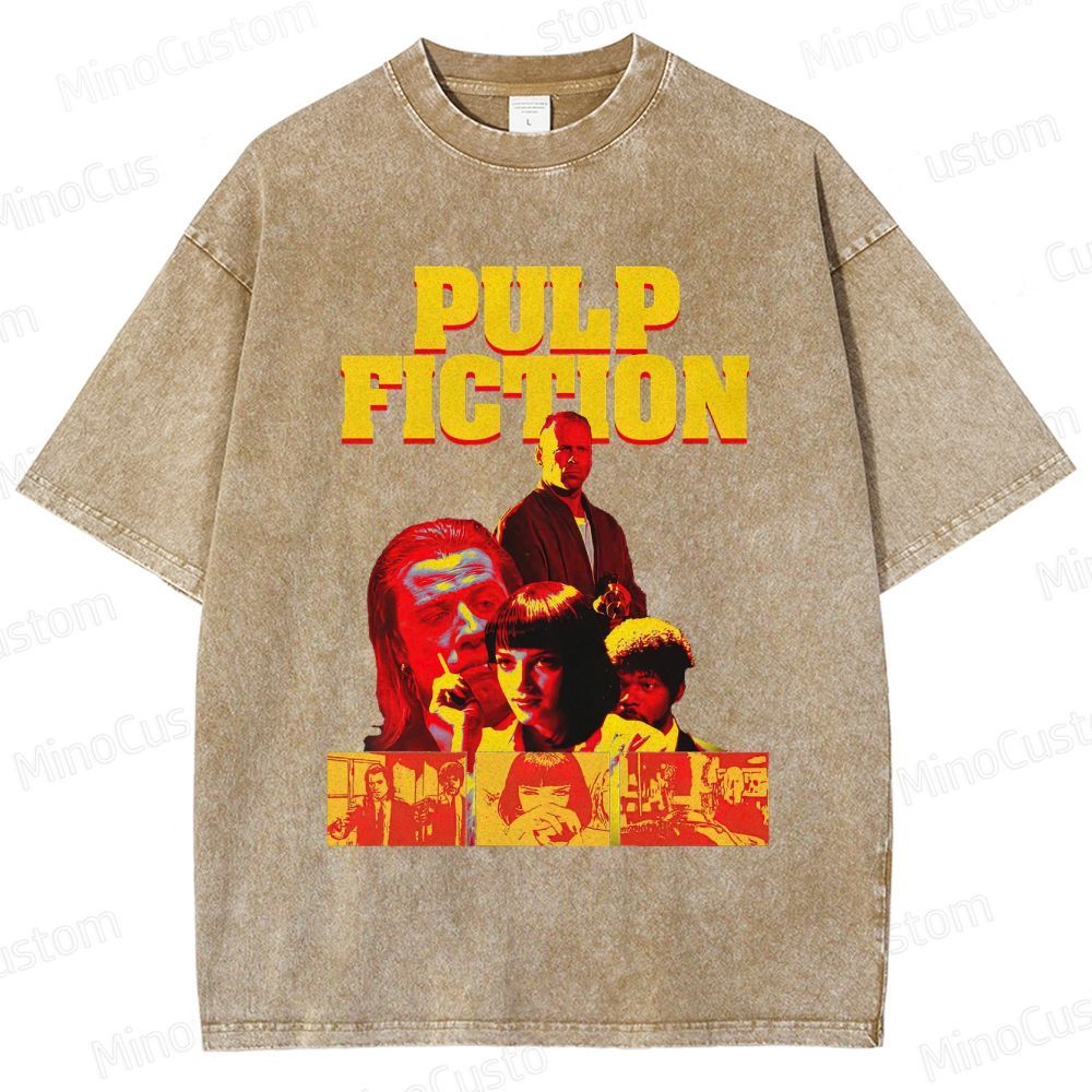 Crime Drama Themed Washed T - Shirt