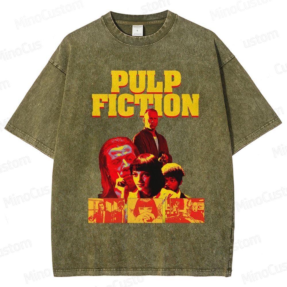 Crime Drama Themed Washed T - Shirt