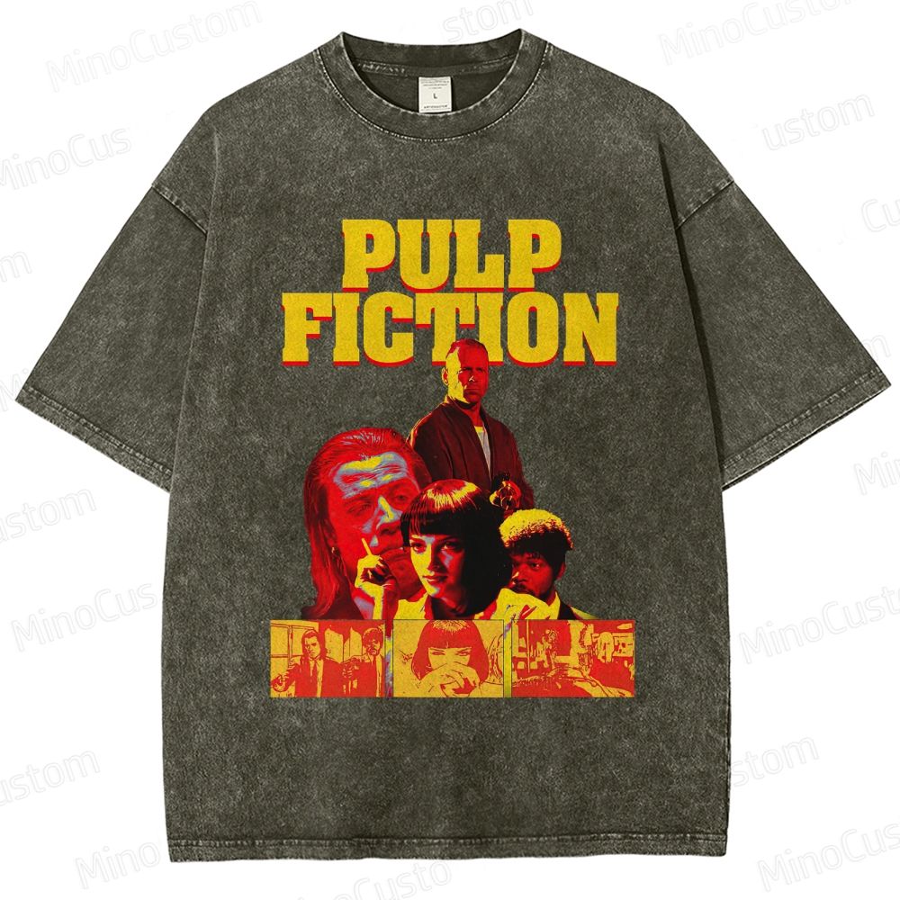 Crime Drama Themed Washed T - Shirt