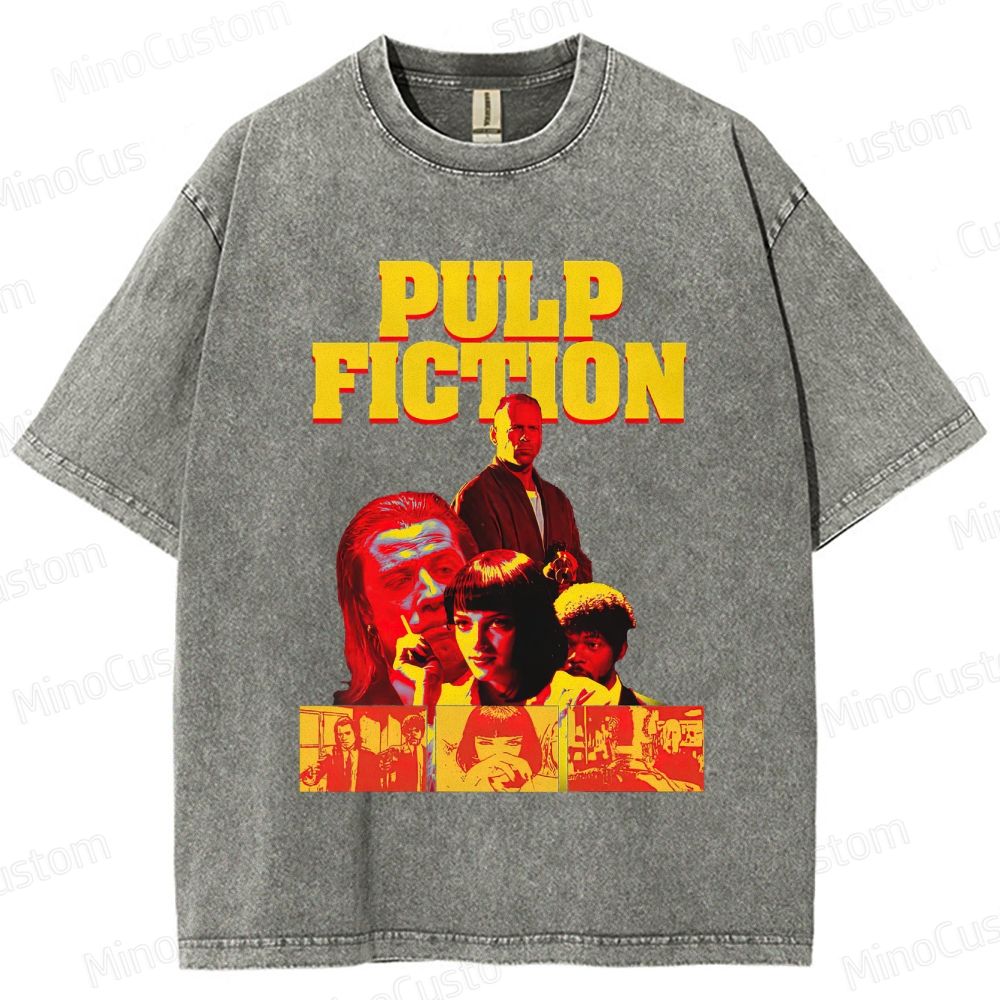 Crime Drama Themed Washed T - Shirt