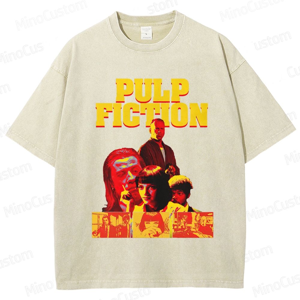 Crime Drama Themed Washed T - Shirt