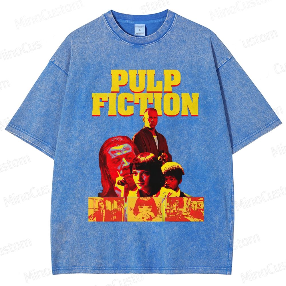 Crime Drama Themed Washed T - Shirt