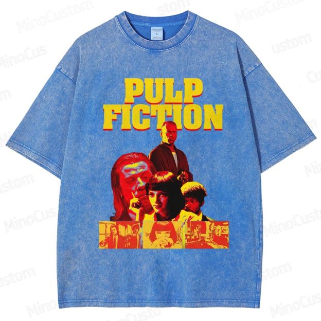 Crime Drama Themed Washed T - Shirt