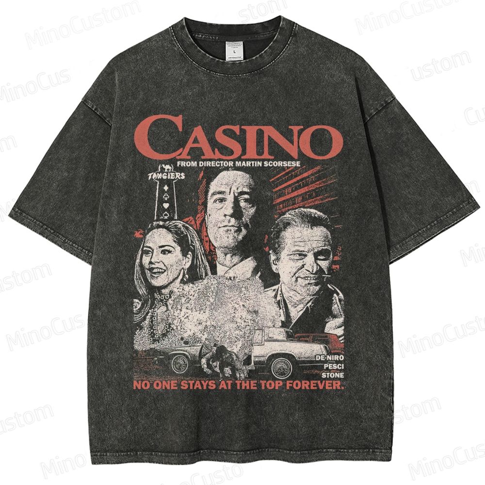 Crime Drama Themed Washed T - Shirt