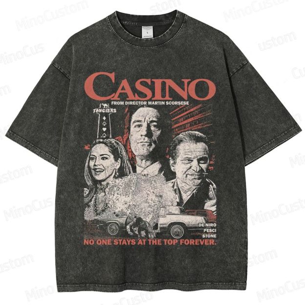 Crime Drama Themed Washed T - Shirt