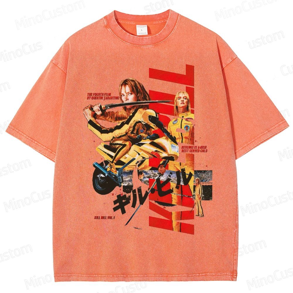 Action Thriller Themed Washed T - Shirt