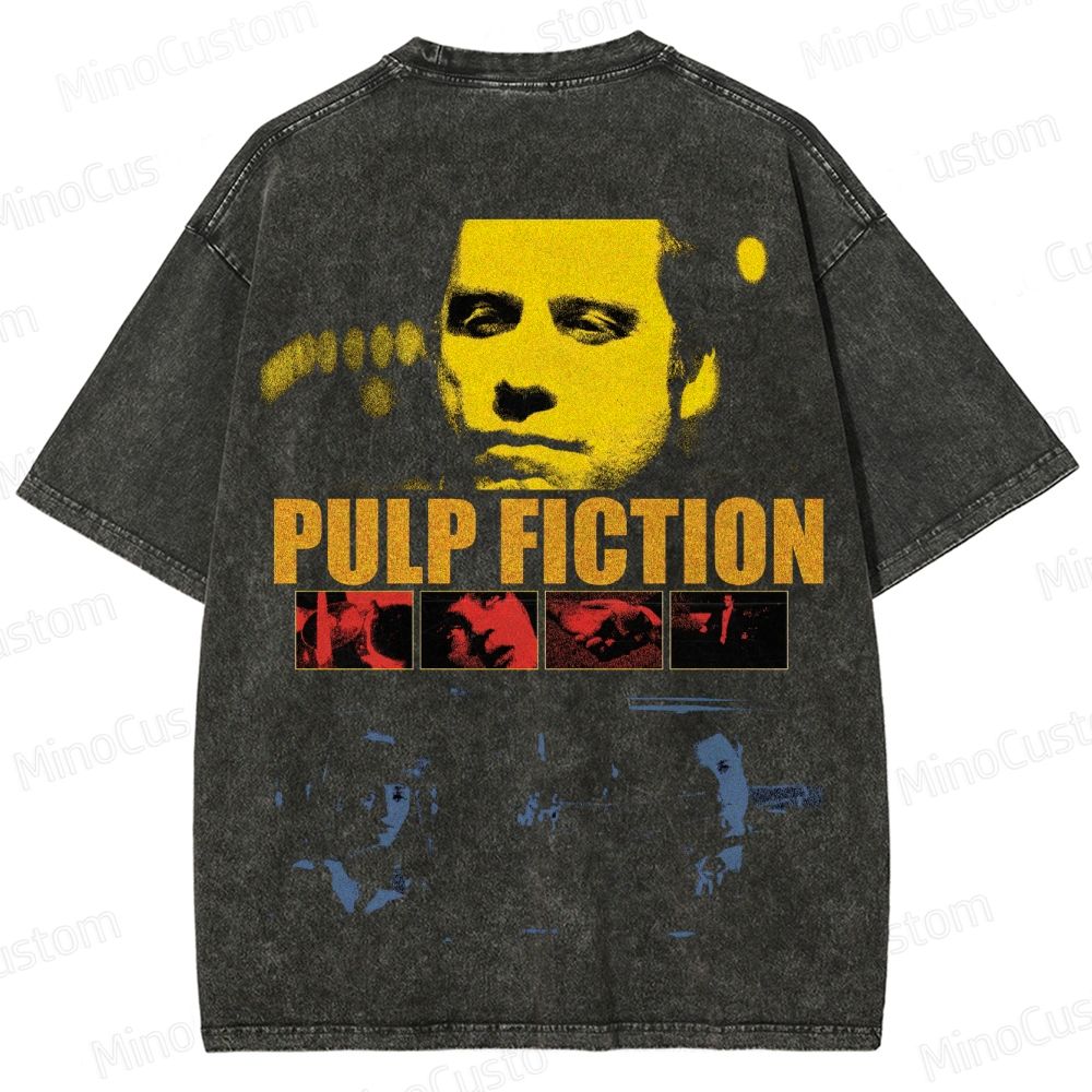 Crime Drama Themed Washed T - Shirt