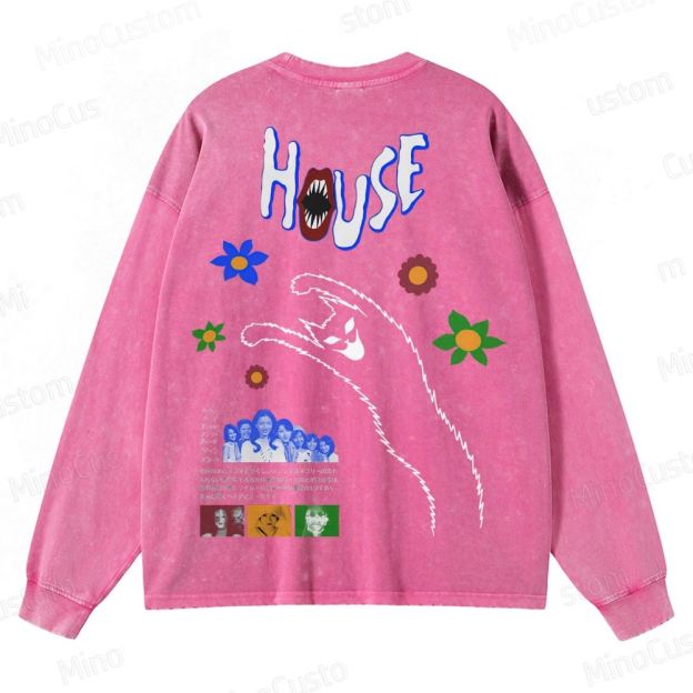 Horror Themed Washed Sweatshirt