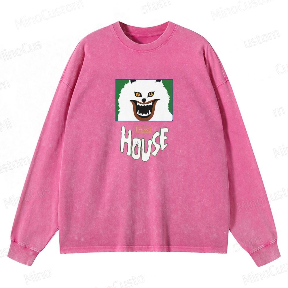 Horror Themed Washed Sweatshirt