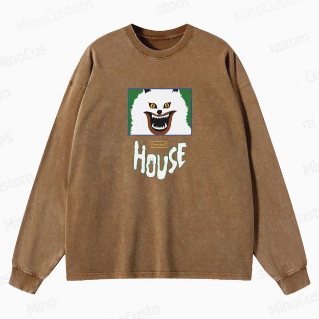 Horror Themed Washed Sweatshirt