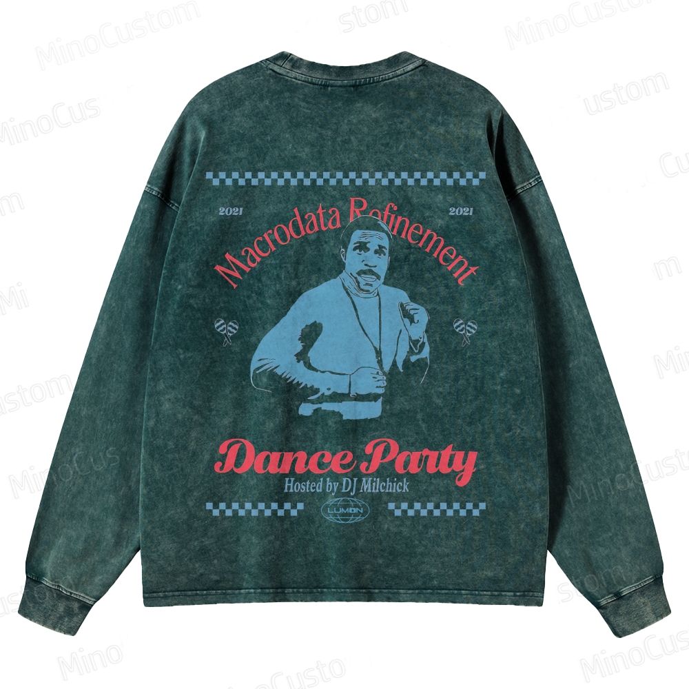 Drama Themed Washed Sweatshirt